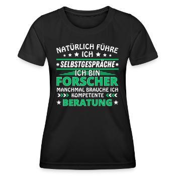 Ich führe Selbstgespräche - Forscher Edition - Frauen Funktions-T-Shirt - Schwarz - Vorne - AI Model Female 172 light (172cm)