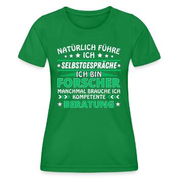Ich führe Selbstgespräche - Forscher Edition - Frauen Funktions-T-Shirt - Kelly Green - Vorne - AI Model Female 172 dark (172cm)