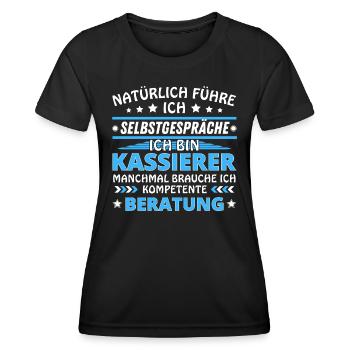 Ich führe Selbstgespräche - Kassierer Edition - Frauen Funktions-T-Shirt - Schwarz - Vorne - AI Model Female 172 light (172cm)