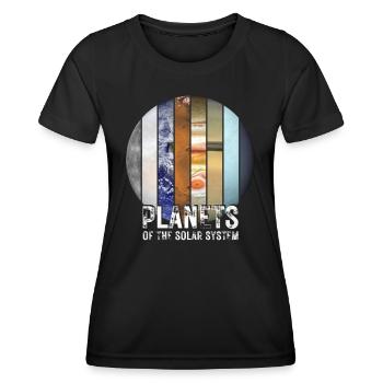 Planètes du système solaire - T-shirt sport Femme - noir - Devant - AI Model Female 172 light (172cm)