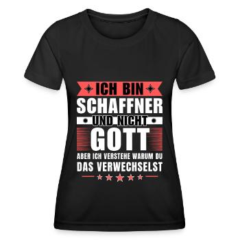Ich bin Schaffner und nicht Gott - Frauen Funktions-T-Shirt - Schwarz - Vorne - AI Model Female 172 light (172cm)