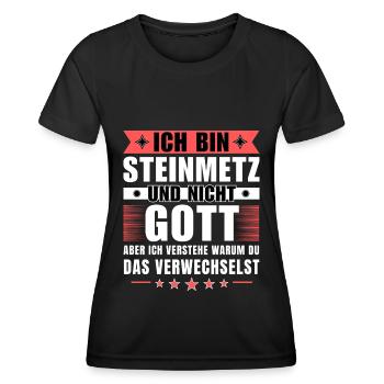 Ich bin Steinmetz und nicht Gott - Frauen Funktions-T-Shirt - Schwarz - Vorne - AI Model Female 172 light (172cm)