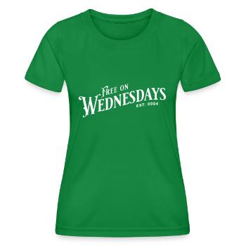 Gratuit le mercredi - Vivez plus sans stress - T-shirt sport Femme - vert - Devant - AI Model Female 172 dark (172cm)