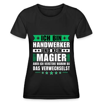 Ich bin Handwerker und kein Magier - Frauen Funktions-T-Shirt - Schwarz - Vorne - AI Model Female 172 light (172cm)