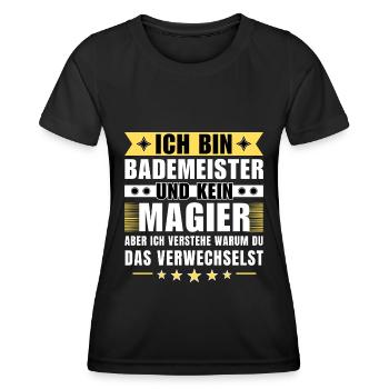Ich bin Bademeister und kein Magier - Frauen Funktions-T-Shirt - Schwarz - Vorne - AI Model Female 172 light (172cm)