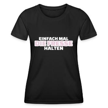 Fresse halten - Frauen Funktions-T-Shirt - Schwarz - Vorne - AI Model Female 172 light (172cm)