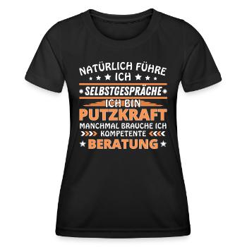 Je me parle à soi-même - Édition plus propre - T-shirt sport Femme - noir - Devant - AI Model Female 172 light (172cm)