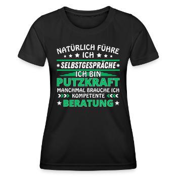 Je me parle à soi-même - Édition plus propre - T-shirt sport Femme - noir - Devant - AI Model Female 172 light (172cm)