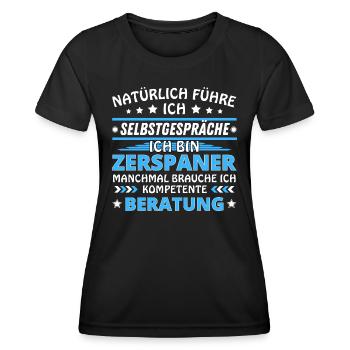 Je me parle à soi-même - Édition Zerspaner - T-shirt sport Femme - noir - Devant - AI Model Female 172 light (172cm)