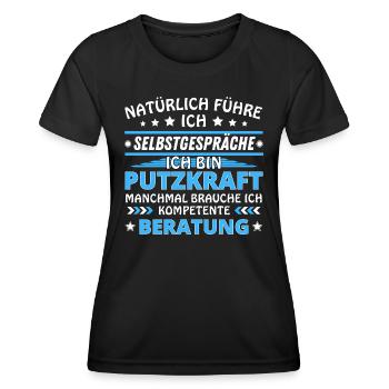 Je me parle à toi-même - Édition plus propre - T-shirt sport Femme - noir - Devant - AI Model Female 172 light (172cm)