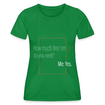 Combien de temps libre? - T-shirt sport Femme - vert - Devant - AI Model Female 172 dark (172cm)