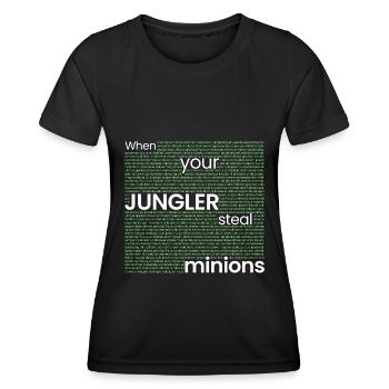 Wenn JUNGLER Lakaien stiehlt... - Frauen Funktions-T-Shirt - Schwarz - Vorne - AI Model Female 172 light (172cm)