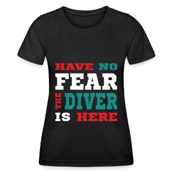 N’ayez pas peur que le plongeur soit ici Tenue - T-shirt sport Femme - noir - Devant - AI Model Female 172 light (172cm)