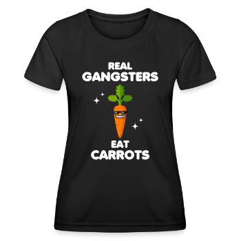 Les vrais gangsters mangent des carottes Glacière Carotte Spuch - T-shirt sport Femme - noir - Devant - AI Model Female 172 light (172cm)