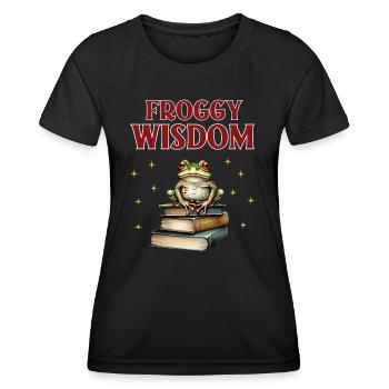 Sagesse grenouille - T-shirt sport Femme - noir - Devant - AI Model Female 172 light (172cm)