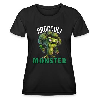 Broccoli Monster - Frauen Funktions-T-Shirt - Schwarz - Vorne - AI Model Female 172 light (172cm)