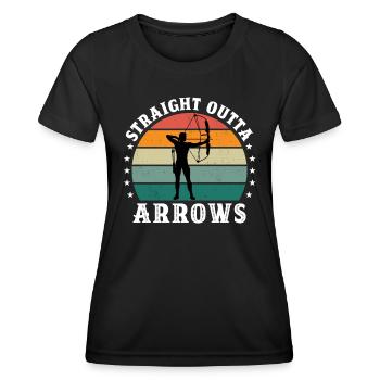 Flèches droites - T-shirt sport Femme - noir - Devant - AI Model Female 172 light (172cm)