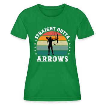 Flèches droites - T-shirt sport Femme - vert - Devant - AI Model Female 172 dark (172cm)