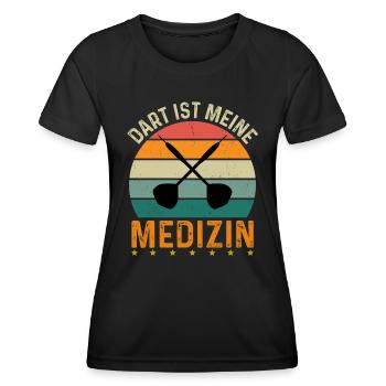 Dart is my medicine - Women's Functional T-Shirt - black - Front - AI Model Female 172 light (172cm)