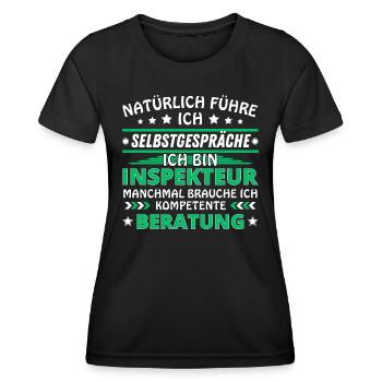 Ich führe Selbstgespräche - Inspekteur Edition - Frauen Funktions-T-Shirt - Schwarz - Vorne - AI Model Female 172 light (172cm)
