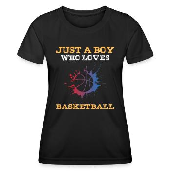 Juste un garçon qui aime le basket-ball - T-shirt sport Femme - noir - Devant - AI Model Female 172 light (172cm)