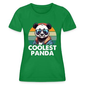 Coolest Panda - Women's Functional T-Shirt - kelly green - Front - AI Model Female 172 dark (172cm)