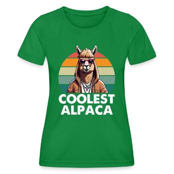Coolest Alpaca - Women's Functional T-Shirt - kelly green - Front - AI Model Female 172 dark (172cm)