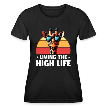Living The High Life - Frauen Funktions-T-Shirt - Schwarz - Vorne - AI Model Female 172 light (172cm)