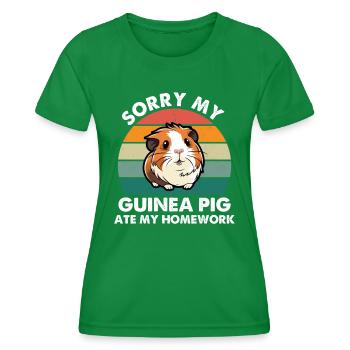 Désolé, mon cochon d’Inde a mangé mes devoirs - T-shirt sport Femme - vert - Devant - AI Model Female 172 dark (172cm)