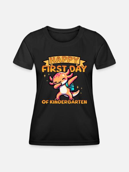 Happy First Day Of Kindergarten - Frauen Funktions-T-Shirt - Schwarz