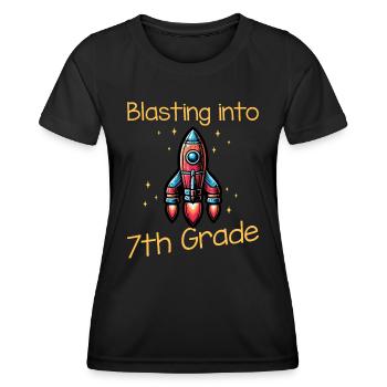 Exploser en 7e année - T-shirt sport Femme - noir - Devant - AI Model Female 172 light (172cm)