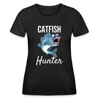Catfish Hunter - Women's Functional T-Shirt - black - Front - AI Model Female 172 light (172cm)
