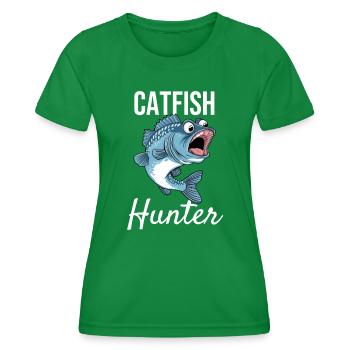 Catfish Hunter - Women's Functional T-Shirt - kelly green - Front - AI Model Female 172 dark (172cm)