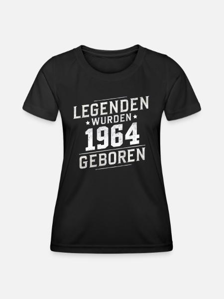 Legenden Wurden 1964 Geboren - Frauen Funktions-T-Shirt - Schwarz