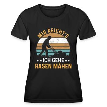 J’en ai assez, je vais tondre la pelouse - Vintage Sunset - T-shirt sport Femme - noir - Devant - AI Model Female 172 light (172cm)