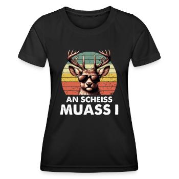 Ein Scheiss Muss Ich - Volksfest - Frauen Funktions-T-Shirt - Schwarz - Vorne - AI Model Female 172 light (172cm)