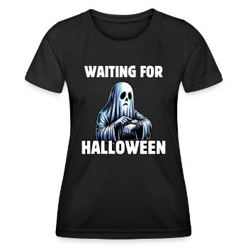 En attendant Halloween - T-shirt sport Femme - noir - Devant - AI Model Female 172 light (172cm)