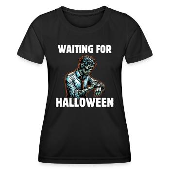 En attendant Halloween - T-shirt sport Femme - noir - Devant - AI Model Female 172 light (172cm)