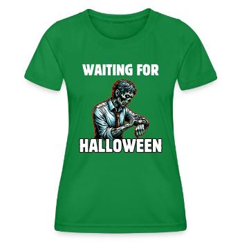 Waiting For Halloween - Women's Functional T-Shirt - kelly green - Front - AI Model Female 172 dark (172cm)