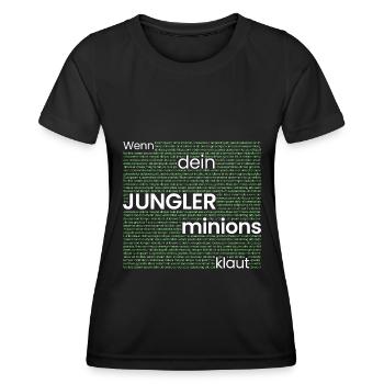 Wenn der JUNGLER minions klaut - Frauen Funktions-T-Shirt - Schwarz - Vorne - AI Model Female 172 light (172cm)