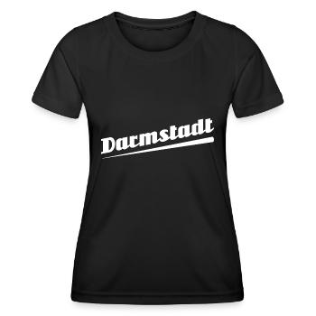 Darmstadt - Textdesign mit Stadtnamen - Frauen Funktions-T-Shirt - Schwarz - Vorne - AI Model Female 172 light (172cm)