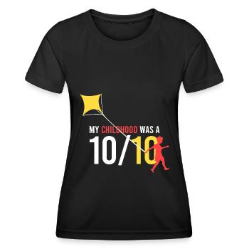 mon enfance était un 10/10 - T-shirt sport Femme - noir - Devant - AI Model Female 172 light (172cm)