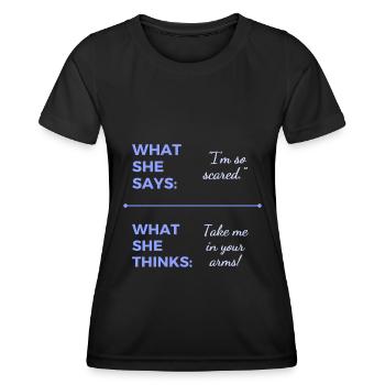 Nimm mich in deine Arme! - Frauen Funktions-T-Shirt - Schwarz - Vorne - AI Model Female 172 light (172cm)