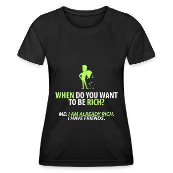 Déjà riche : mes amis - T-shirt sport Femme - noir - Devant - AI Model Female 172 light (172cm)