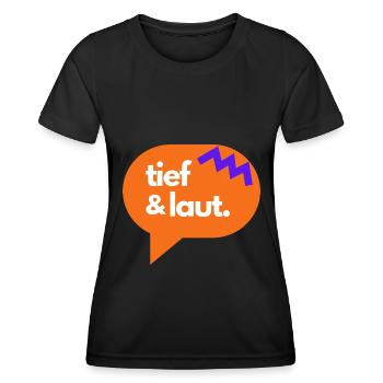 tief & laut - Frauen Funktions-T-Shirt - Schwarz - Vorne - AI Model Female 172 light (172cm)
