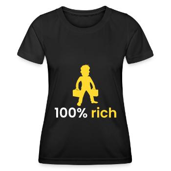 100% rich - Women's Functional T-Shirt - black - Front - AI Model Female 172 light (172cm)