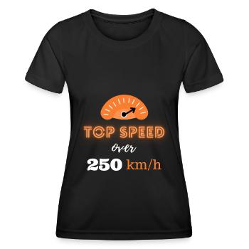 Vitesse maximale supérieure à 250 km/h - T-shirt sport Femme - noir - Devant - AI Model Female 172 light (172cm)