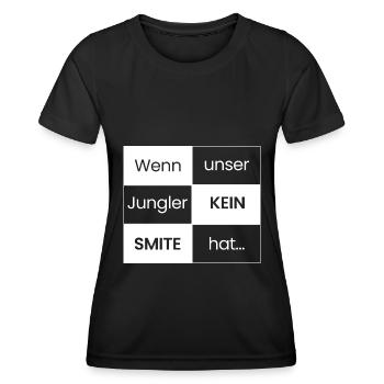 Wenn der Jungler kein SMITE hat - Frauen Funktions-T-Shirt - Schwarz - Vorne - AI Model Female 172 light (172cm)