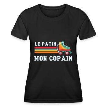 le patin mon copain - T-shirt sport Femme - noir - Devant - AI Model Female 172 light (172cm)