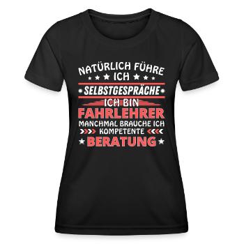 Je me parle à soi-même - Édition moniteur d’auto-école - T-shirt sport Femme - noir - Devant - AI Model Female 172 light (172cm)